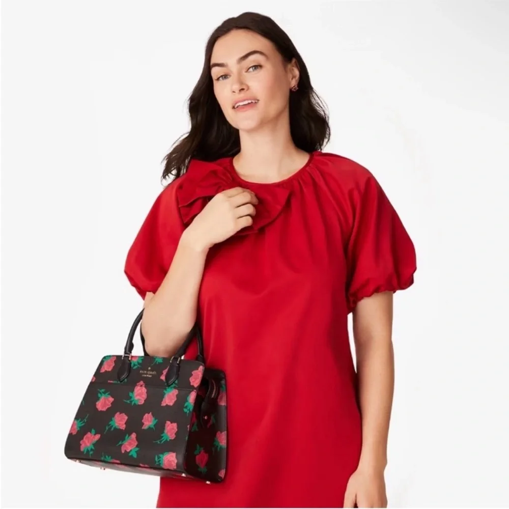NWOT Kate Spade Madison Rose Toss Printed Medium Satchel - Picture 6 of 10